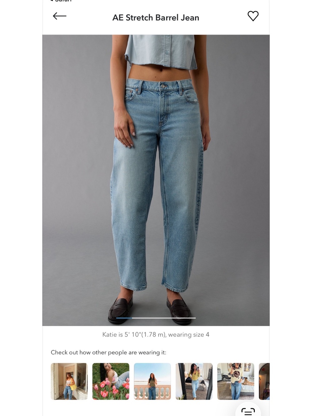 AE Stretch Barrel Jean size 10